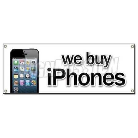 WE BUY IPHONES BANNER SIGN Computers Smart Phones Mobile Cell Phone Electronics
